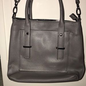 Gray purse with adjustable strap